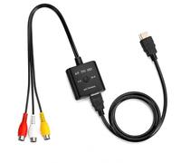 HENGBIRD Adattatore RCA HDMI Convertitore RCA HDMI 1080P con Commutazione 4:3/16:9 Convertitore AV HDMI con Cavo RCA 44 cm e Cavo Uscita 93 cm per TV DVD VHS VCR