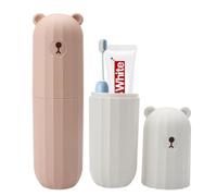 HENGBIRD Astuccio per spazzolino da denti per bambini, 2 pezzi, custodia da viaggio, portatile, adatta per casa, viaggi, campeggio, viaggi di lavoro, 20 x 5,5 cm, bianco + rosa, bianco + rosa, taglia