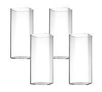 HENGBIRD Bicchieri trasparenti da 4 pezzi, 400 ml, set di bicchieri da long drink, sottili quadrati, eleganti bicchieri da bar per acqua, succo di birra, bevande e cocktail mojito e bevande miste