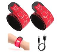 HENGBIRD Braccialetto a LED ricaricabile, 2 pezzi, con USB, per jogging, jogging, con riflettore, unisex, luce di sicurezza notturna, per notte, jogging, corsa, ciclismo, passeggiate con cani, corsa