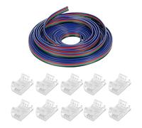 HENGBIRD Cavo di prolunga da 5 m, 22 AWG, 4 pin, per strisce LED e 10 pezzi da 10 mm, connettore LED a 4 poli, 12 V-24 V, RGB, per SMD 3528 2835 5050 5630