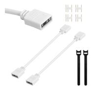 HENGBIRD Confezione da 2 cavi di prolunga Argb 5V 3 pin, cavo Argb, connettore per striscia LED, connettore LED, splitter Argb, cavo di prolunga bianco da 30 cm con ventola di sincronizzazione della