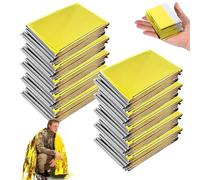 HENGBIRD coperta termica, 10 pezzi color oro, argento coperta termica emergenza, 210 x 130 cm telo termico, coperta isotermica, coperta di emergenza, per primo soccorso, escursionismo