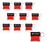 HENGBIRD CPR Mask Keychain Ring, 10 Pezzi CPR Emergency Kit Rescue Face Shields with One-Way Valve Breathing Barrier for First Aid or AED Training