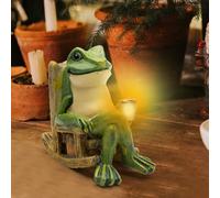 HENGBIRD Decorazione a forma di rana, a energia solare, per esterni, giardino con LED, decorazione solare per esterni, giardino, rane, decorazione da giardino, rana, decorazione da giardino