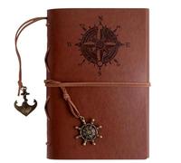 HENGBIRD Diario di viaggio, formato A5, in pelle, 150 pagine, bianco vintage, libro appunti da viaggio, libro da viaggio