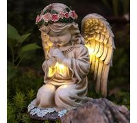 HENGBIRD Figure solari giardino, lanterna solare decorazione tomba, resistente intemperie, cimitero, prato, cortile