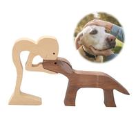 HENGBIRD Intaglio in legno fatto a mano per cani, regalo personalizzato per gli amanti dei cani, statuetta decorativa adatta per camera da letto, soggiorno