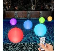 HENGBIRD Lampada a sfera a LED, Luce per Piscina Luce LED per Spa, Luce Galleggiante Piscina Luminoso IP68 impermeabile 13 Colore Luce per Piscina a LED con Telecomando per Esterno Festa Laghetto