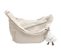 HENGBIRD Mezza Luna Borsa da Donna a Tracolla Grande in Velluto a Coste Beige