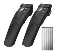 HENGBIRD Parafango Bici Set 2 Pezzi - Parafango MTB Anteriore Posteriore 20 24 26 29 Pollici, Parafango Bici Corsa Gravel, Kit Parafango Bici Universale Carbonio, Montaggio Rapido in PP Resistente