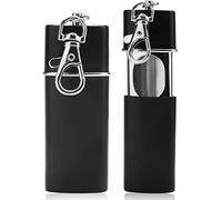 HENGBIRD Posacenere Portatile, Posacenere Tascabile Viaggi Mini Posacenere da Sigaretta con Portachiavi Uso per Interno Esterno (2 Nero)