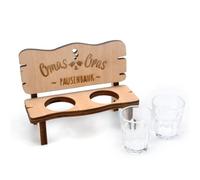 HENGBIRD PREMIUM QUALITÄT 100% EMOTIONAL Panca a grappa con incisione Panca a grappa per i genitori Bar con 2 bicchieri Regali per i nonni Panca da pausa per nonna e nonno