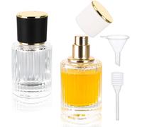 HENGBIRD Set 2 Vaporizzatori Profumo Ricaricabili 30ml - Flaconi in Vetro con Imbuto e Pipetta - Boccetta Spray Portatile Elegante da Viaggio per Donna Regalo