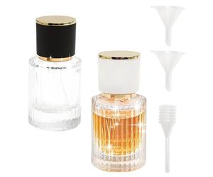 HENGBIRD Set 2 Vaporizzatori Profumo Ricaricabili 30ml - Flaconi in Vetro con Imbuto e Pipetta - Boccetta Spray Portatile Elegante da Viaggio per Donna Regalo