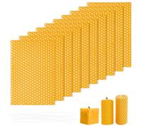 HENGBIRD Set di 10 Cera d'api Candela in Cera Api Piatti in Cera d'api per Candele per Candele Piastre di Cera per Apicoltura Creazione di Candele Artigianato Lucidatura di Mobili 13,3 x 9 cm