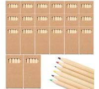 HENGBIRD Set di 20 matite colorate con 6 colori: rosso, giallo, marrone, verde, blu, nero, mini matite 'colorare' per bambini, disegno artistico