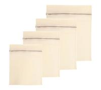 HENGBIRD Set di 4 sacchetti lavatrice, retina per lavatrice in cotone al 100% con cerniera, sacchetti per lavatrice per reggiseni, biancheria intima, sacchetti per il bucato da viaggio e delicati