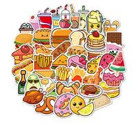 HENGBIRD Set di 50 adesivi decorativi fai da te con caviale, frutta e hamburger, per laptop, planner, album di collezione