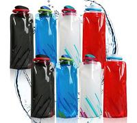 HENGBIRD Set di 8 bottiglie pieghevoli da 500 ml, senza BPA, leggere, portatili e riutilizzabili, per festival, escursioni, avventure, viaggi e jogging, bicchieri pieghevoli, Soft Flask