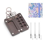 HENGBIRD Set di 8 Mini Acquerelli e Tavolozze in Legno da Viaggio - Mini Scatola Con Carta, Penne e Clip