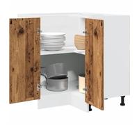 HengCaDa Mobile da cucina Lyon effetto legno anticato, 75,5 x 75,5 x 81,5 cm, armadio multiuso con molto spazio per cucina, sala da pranzo, dispensa, credenza, pensile, mobile sottopensile