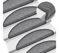 HengCaDa Set di 15 tappetini per scale, 56 x 17 x 3 cm, grigio scuro, antiscivolo, autoadesivi, per legno, corridoio, protezione per scale, sicurezza, isolamento acustico, animali domestici, cani