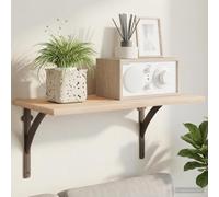 HengCaDa Supporti per mensole da parete, 12 pezzi, marrone anticato, 21 x 21 x 3,5 cm, in acciaio, versatili, per interni ed esterni, con fori preforati, organizer stabile per libri, piante