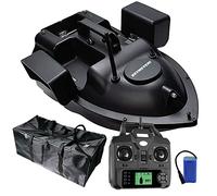 HENGGE RC Barca Dell'esca, Telecomando Barca Da Pesca, Posizionamento GPS Controllo 500M Barca Esca A Distanza Con La Luce Di Notte Del LED,Nero,GPS 12000MAH