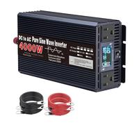 HENGJINGTR Inverter di Potenza, 4000W DC 12V-72V A AC 110V/230V Convertitore, Display LED con 2 Prese AC per RV, Campeggio E Casa, Inverter A Onda Sinusoidale Pura,60v to 110v