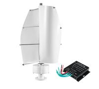 HENGJINGTR Turbina eolica Verticale Portatile Piccola da 17000 W, generatore Eolico Maglev Permanente 12V/24V/48V con Controller MPPT per Uso Domestico (Bianco),24v