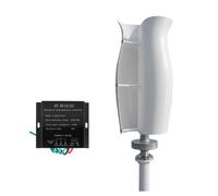 HENGJINGTR Turbina Eolica Verticale Silenziosa da 4000W, 12V 24V 48V con Controller di Carica Impermeabile, 2 Pale per Uso Domestico, Turbina Eolica ad ASSE Verticale (Bianca),220v