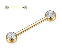 hengkaixuan G23 - Piercing per capezzolo in titanio 14 G, con filettatura interna, gioiello da donna, Titanio, Nessuna pietra preziosa