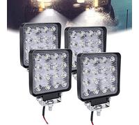 HENGMEI 4 X 48W LED Luce del lavoro Fari led Trattore Impermeabile Proiettore Riflettore Fari led Trattore per Camion, Auto, SUV, ATV (4X48W, Quadrati)
