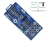 HENGMEI 40 Pezzi Set Maschi E Filiere per Filettatura Rubinetto Metrico Tap Wrench con Custodia