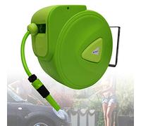 HENGMEI Avvolgitubo mobile con 20 m + 2 m di tubo - Avvolgitubo automatico girevole a 180° per irrigazione, lavaggio auto