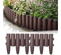HENGMEI Bordatura per aiuole, 11,2 m, 40 Pezzi, in plastica, Effetto Legno, Bordo in Plastica Flessibile per Giardino, 1 Elemento (Lunghezza x Altezza): 28 cm x 24 cm