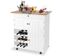 HENGMEI Carrello per isola da cucina su ruote, carrello da cucina, con piano di lavoro, armadio da cucina, carrello da cucina, carrello per verdure con scaffale per vino, 68 x 39 x 85 cm (tipo A)