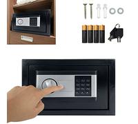 HENGMEI Cassaforte elettronica, 22 l, cassaforte da parete, cassaforte per mobili, ignifuga, impermeabile, con serratura a combinazione e chiave, 35 x 25 x 25 cm