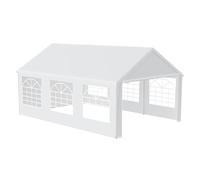 HENGMEI Gazebo per feste, 4 x 6 m, in metallo, con pannelli laterali, impermeabile, per feste, mercato, giardino, esterni, campeggio, bianco