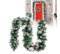 HENGMEI Ghirlanda natalizia, 5 m, con illuminazione, decorazione natalizia, varie forme, per interni ed esterni (con catena luminosa, 500 cm, bianca neve)