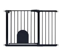 HENGMEI Griglia di protezione per scale per bambini, 105-115 cm, senza foratura, per cani e gatti, per bambini, colore nero