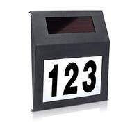 HENGMEI Numero civico illuminato a energia solare con 2 LED numero civico lampada solare in acciaio inox (antracite)
