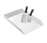 HENGMEI Piastra per barbecue in acciaio inox, universale, Plancha per barbecue a carbone e a gas, per distribuzione uniforme del calore, con spatola inclusa (30 x 45 cm)