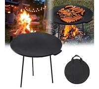 HENGMEI Piastra per barbecue in ghisa con 3 gambe, rotonda, Ø 45 cm