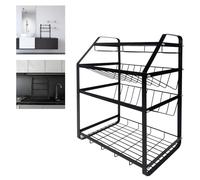 HENGMEI Scaffale per spezie Stoccaggio spezie Metallo 4 Livelli Bottiglia di spezie Rack in piedi per barattoli Bottiglie di olio Nero Organizzatore Spezie Cucina Scaffale (Tipo A)