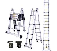 HENGMEI Scala telescopica pieghevole in alluminio, 5 m, scala multiuso