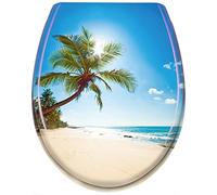 HENGMEI Sedile WC chiusura ammortizzata Tavoletta per WC con cerniere (spiaggia)