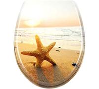 HENGMEI Sedile WC chiusura ammortizzata Tavoletta per WC con cerniere (stella marina)