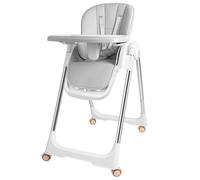HENGMEI Seggiolone per bambini, pieghevole, per bambini, 6-36 mesi, con vassoio da tavolo, portatile, per esterni, colore grigio